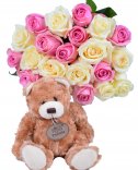 Roses + Plush Bear