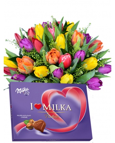 тюльпаны + MILKA 110g