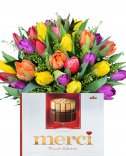 Krásna jarná kytice - tulipány na rozvoz