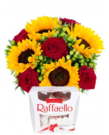 Slnečnica + ruže set 1