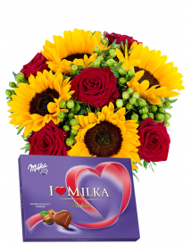 Slnečnica + ruže set 3