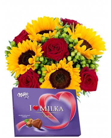 Slnečnica + ruže set 3