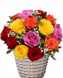 Colorful Flower Basket - Flower delivery