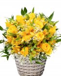 Beautiful flower basket - yellow flowers