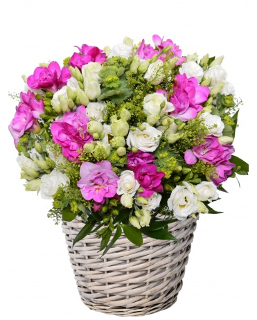 Цветочная корзина эустома и фрезерование