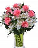 Beautiful delivery bouquet - rose and alstromer
