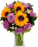 Roses and sunflowers - flower delivery