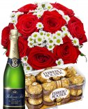 Bouquet + champagne - flowers online