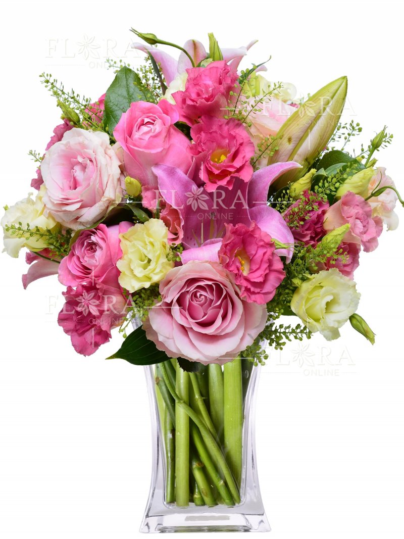 Розовый букет: доставка цветов
