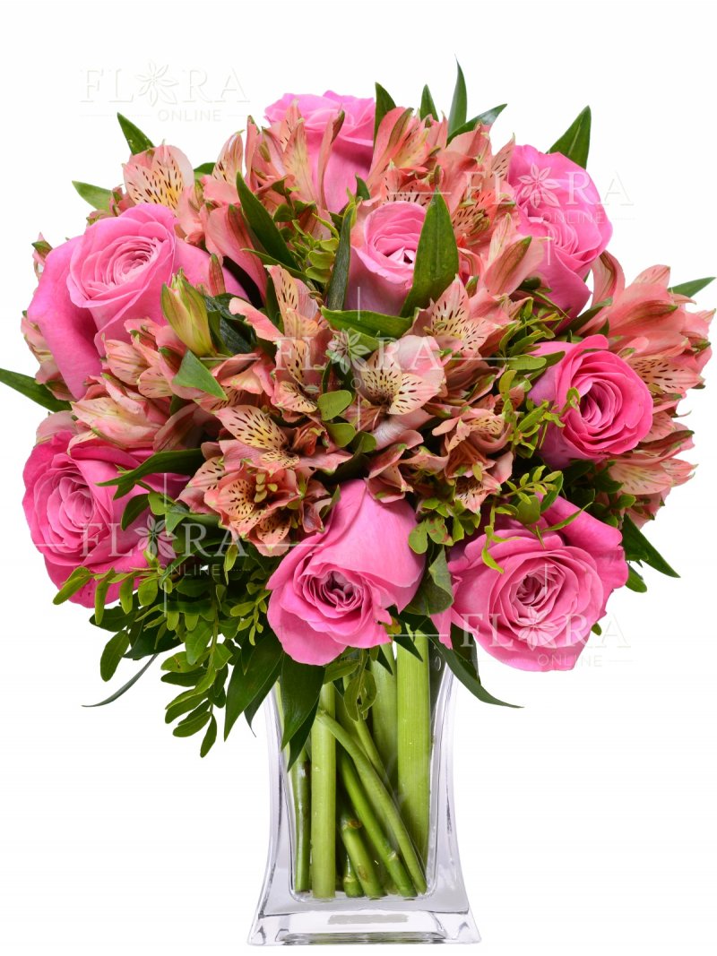 Pink bouquet: delivery of flowers