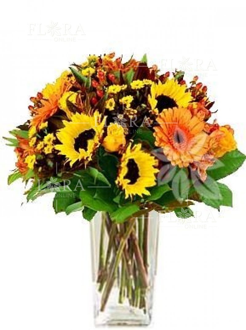Flowers online - sunflower + gerbera