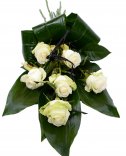 Funeral bouquet: White roses