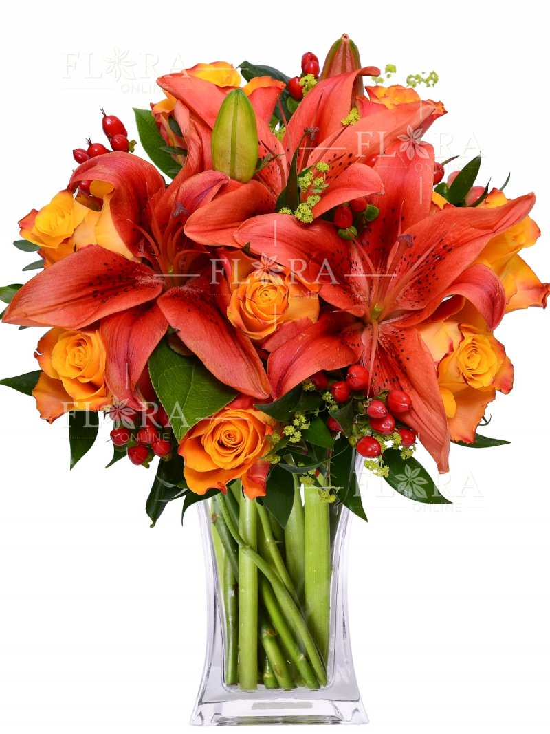 Оранжевый букет: доставка цветов