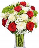 Mixed bouquet of roses and Santines: flower delivery